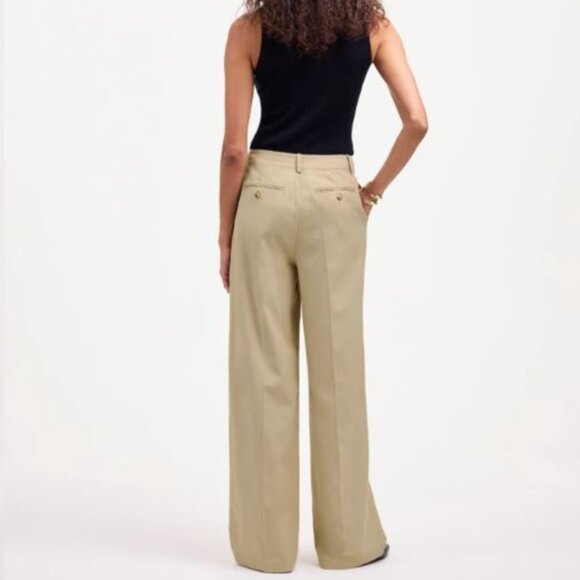 Madewell NWT - Harlow Wide-Leg Pant in Drapey Twill (Vintage Khaki) - Picture 2 of 4